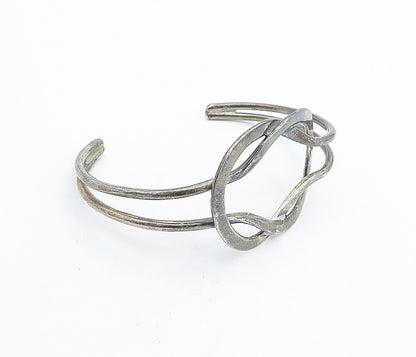MEXICO 925 Sterling Silver  Vintage Dark Tone Split Shank Cuff Bracelet BT2048