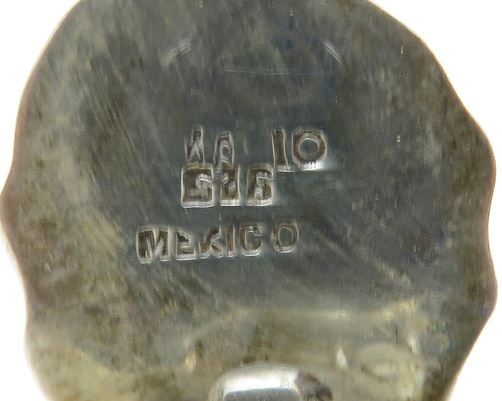 MEXICO 925 Sterling Silver  Vintage Non Pierce Button Drop Earrings  EG5889