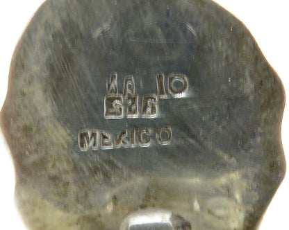 MEXICO 925 Sterling Silver  Vintage Non Pierce Button Drop Earrings  EG5889