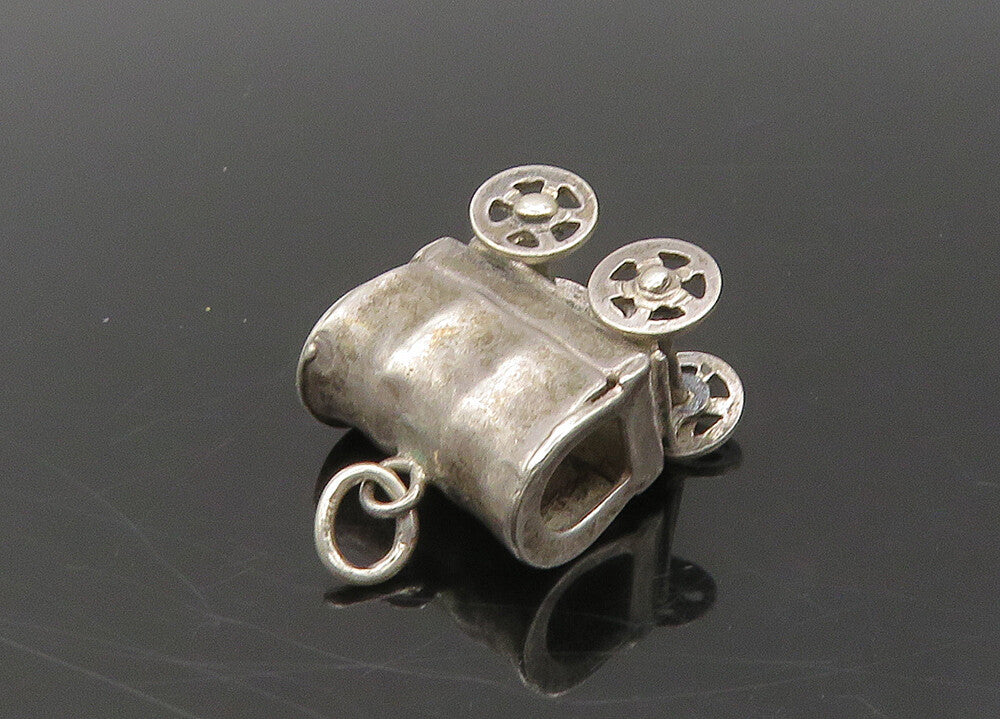 925 Sterling Silver  Vintage Petite Old Fashioned Carriage Pendant  PT17690
