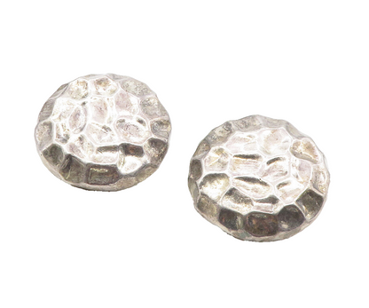 DESIGNER 925 Silver  Vintage Large Sculpted Hollow Non Pierce Earrings  EG5207