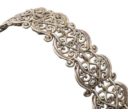 925 Sterling Silver Vintage Bracelet CAROLYN POLLACK Link Swirly Cutout  BT10168