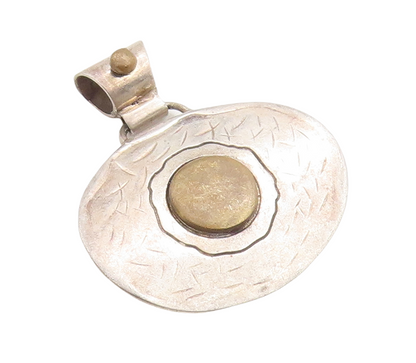 925 Sterling Silver Vintage Pendant Dark Tone Antique Design Carved   PT23731