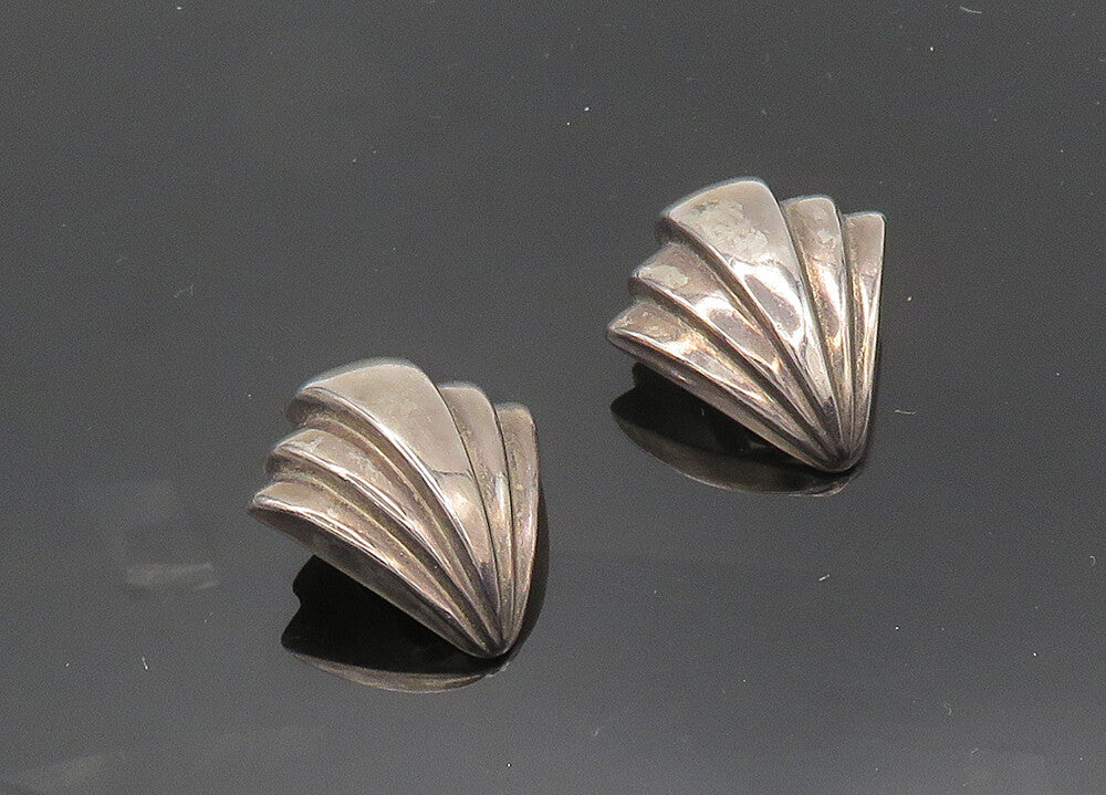 BAYANIHAN 925 Silver  Vintage Hollow Fluted Non Pierce Drop Earrings  EG10179