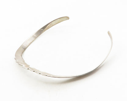 MEXICO 925 Sterling Silver  Vintage Smooth Shiny Collar Necklace  NE1900