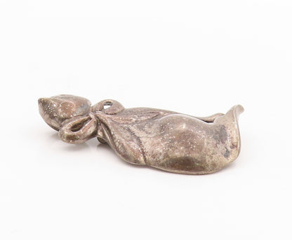 925 Sterling Silver Vintage Brooch DOBBS Dark Tone Curled Cat Sculpture  BP11773