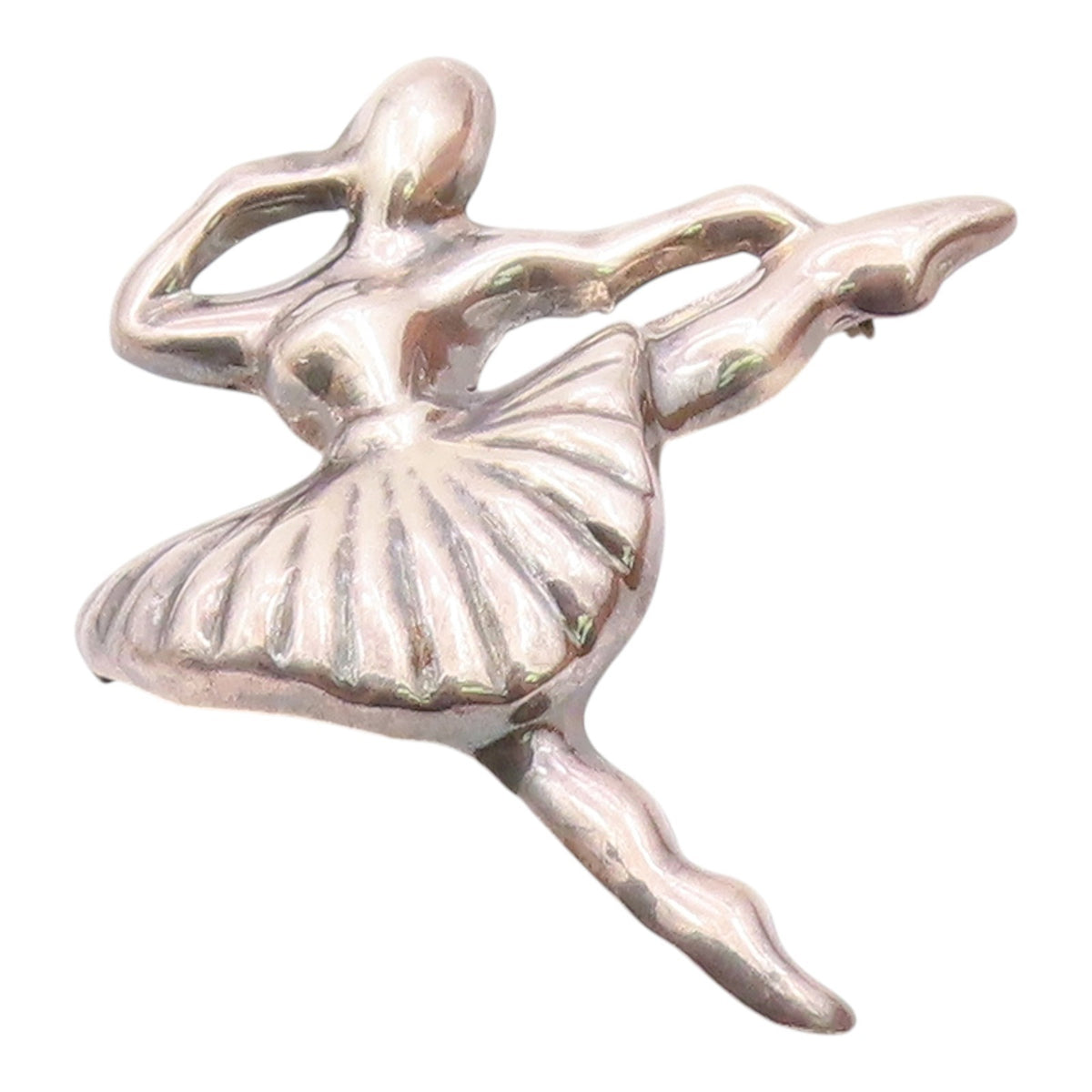 MEXICO 925 Sterling Silver  Vintage Ballet Dancer Motif Brooch Pin  BP4673