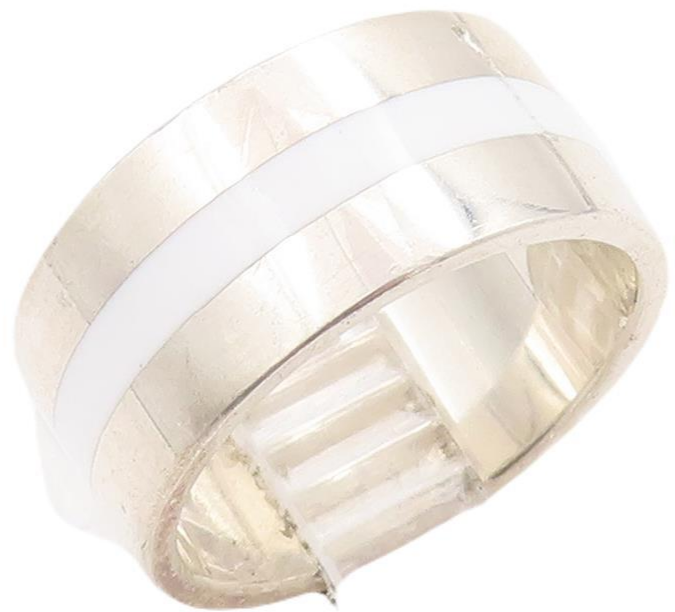 925 Sterling Silver Vintage Ring DARI Minimalist Enameled Ring  Sz 7 RG28548