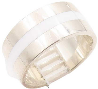 925 Sterling Silver Vintage Ring DARI Minimalist Enameled Ring  Sz 7 RG28548