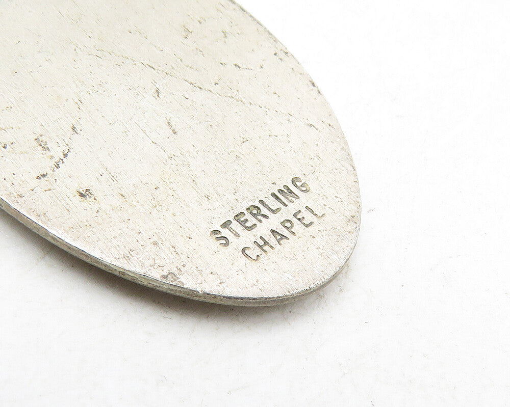 CHAPEL 925 Sterling Silver  Vintage Saint Christopher Prayer Pendant  PT7938