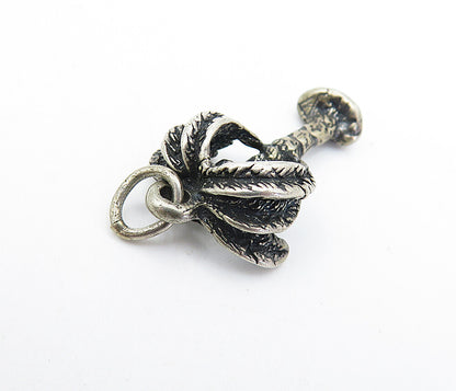 925 Sterling Silver  Vintage Petite Dark Tone Single Palm Tree Pendant  PT4947