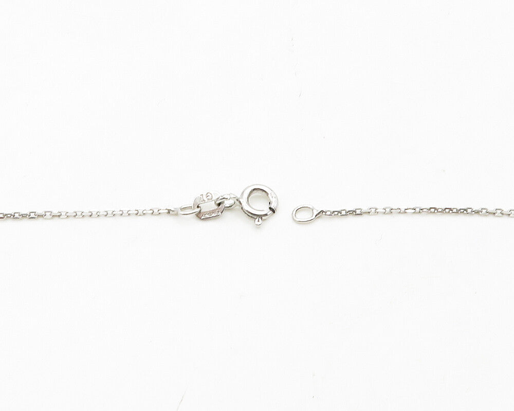 925 Sterling Silver  Cubic Zirconia Circle Pendant Chain Necklace  NE3134