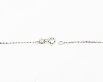 925 Sterling Silver  Cubic Zirconia Circle Pendant Chain Necklace  NE3134