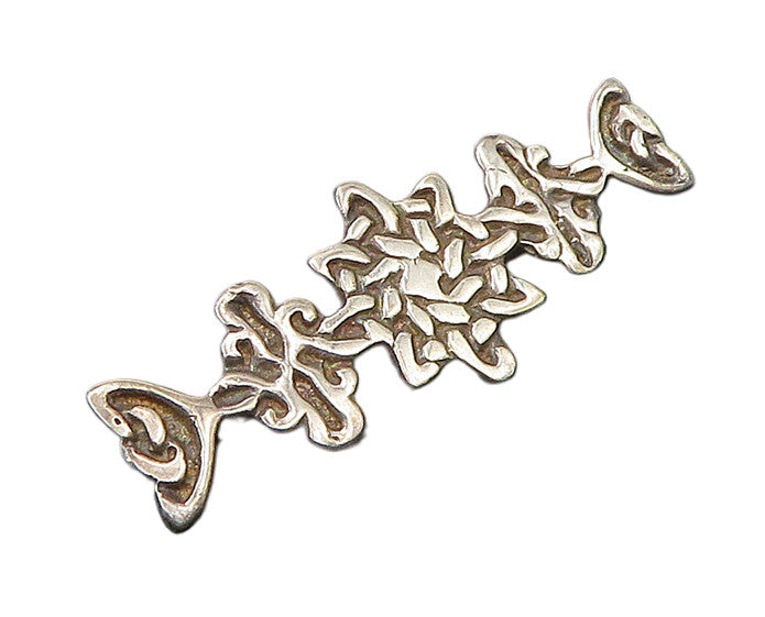 IRELAND 925 Sterling Silver  Vintage Celtic Knot Pattern Brooch Pin  BP8898