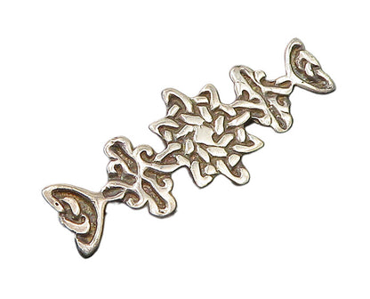 IRELAND 925 Sterling Silver  Vintage Celtic Knot Pattern Brooch Pin  BP8898
