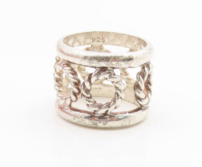 925 Sterling Silver Vintage Ring MEXICO Twisted Rope Circle Band  Sz 7  RG35105