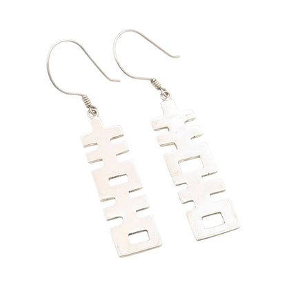 925 Sterling Silver Vintage Earrings Chinese Double Happiness Cut Out  EG13697