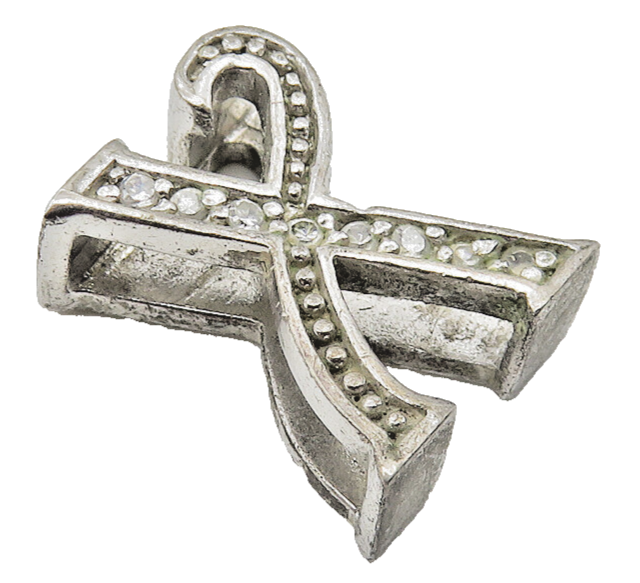 925 Sterling Silver  Vintage White Topaz Letter X Initial Pendant  PT8274