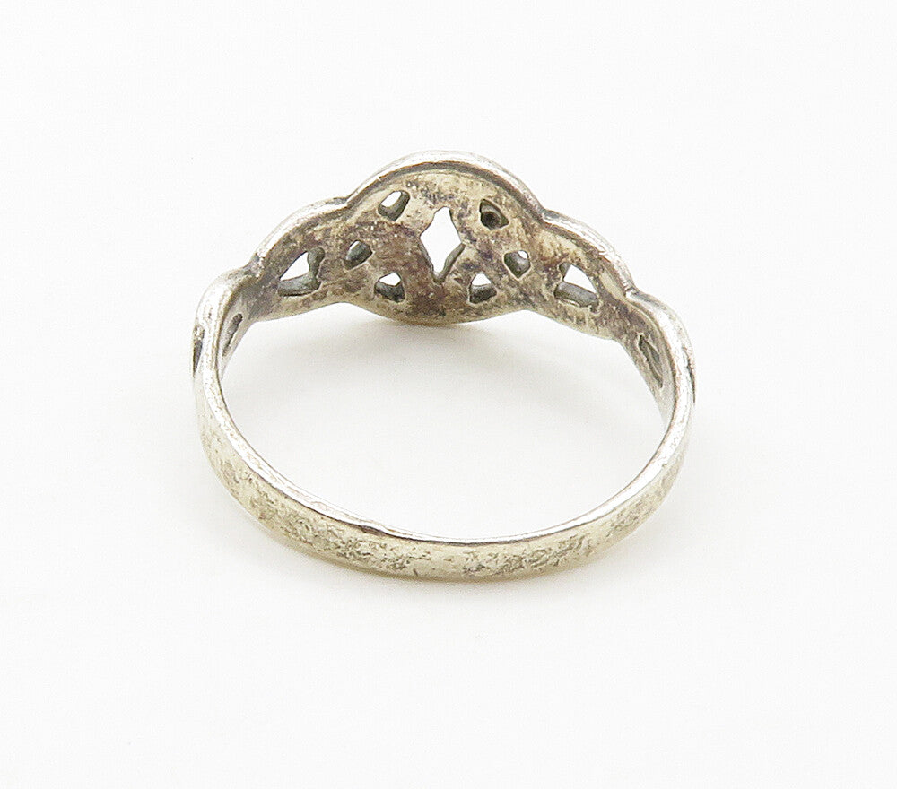 925 Sterling Silver  Vintage Shiny Celtic Knot Band Ring Sz 7.5  RG16570