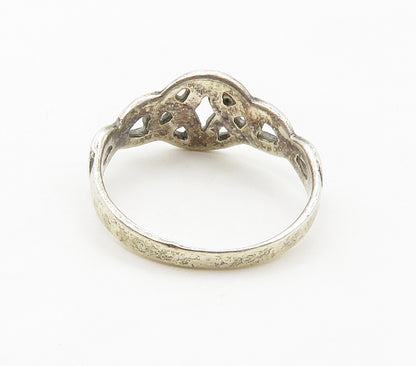 925 Sterling Silver  Vintage Shiny Celtic Knot Band Ring Sz 7.5  RG16570