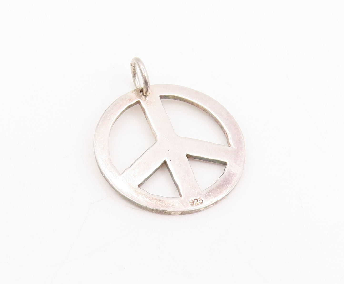 925 Sterling Silver Vintage Pendant Engraved Peace Joy & Hope Medal  PT25756