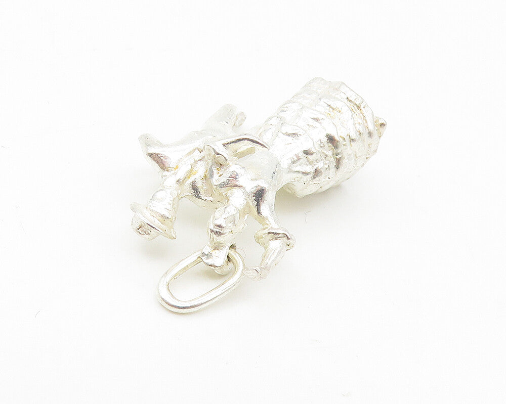 925 Sterling Silver  Vintage Shiny Petite Dancing Couple Drop Pendant  PT9028