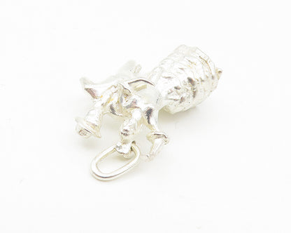 925 Sterling Silver  Vintage Shiny Petite Dancing Couple Drop Pendant  PT9028