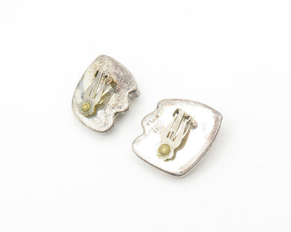 BJFLA 925 Silver  Vintage Dark Tone Hollow Fluted Non Pierce Earrings  EG9149