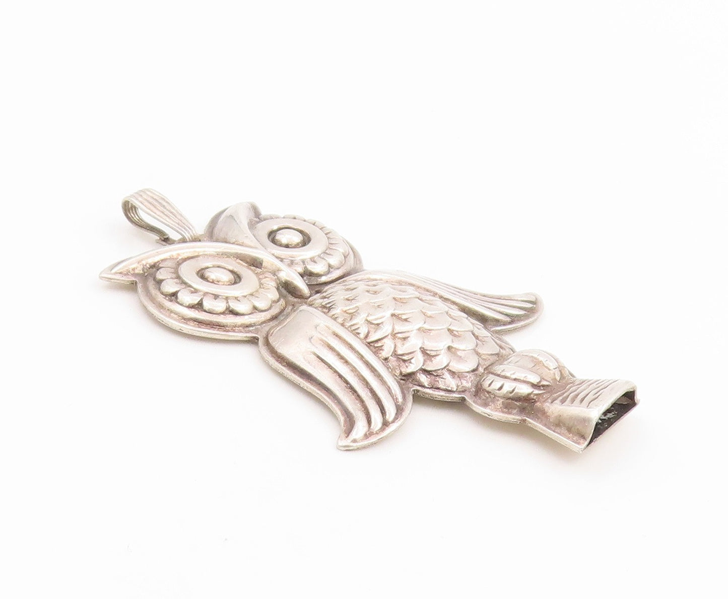 925 Sterling Silver Vintage Pendant REED & BARTON Classic Owl Whistle  PT26296