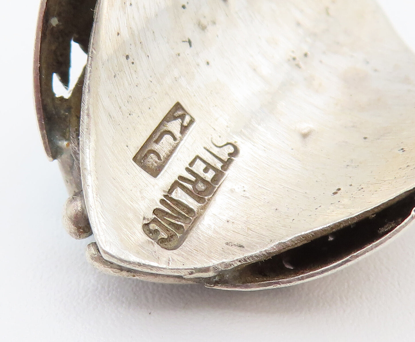 NAVAJO 925 Silver  Vintage Modern Engraved Lines Turquoise Ring Sz 10  RG26170