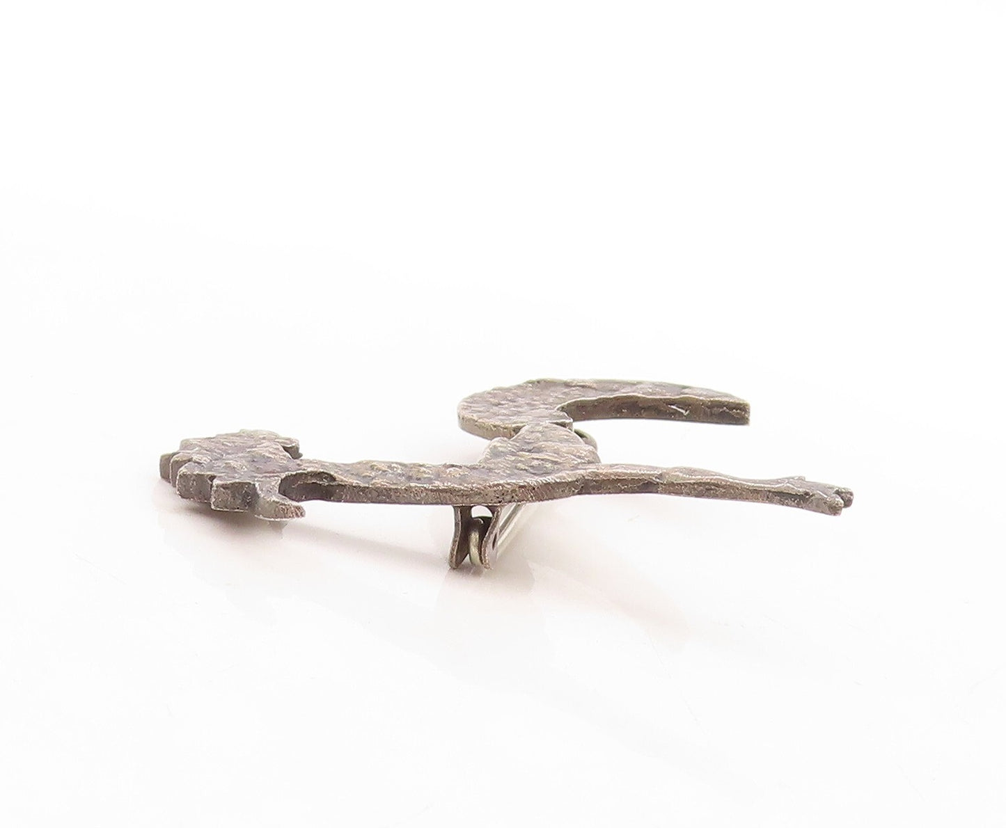 925 Sterling Silver Vintage Brooch Pin Dark Tone Cutout Roderunner Bird  BP11442