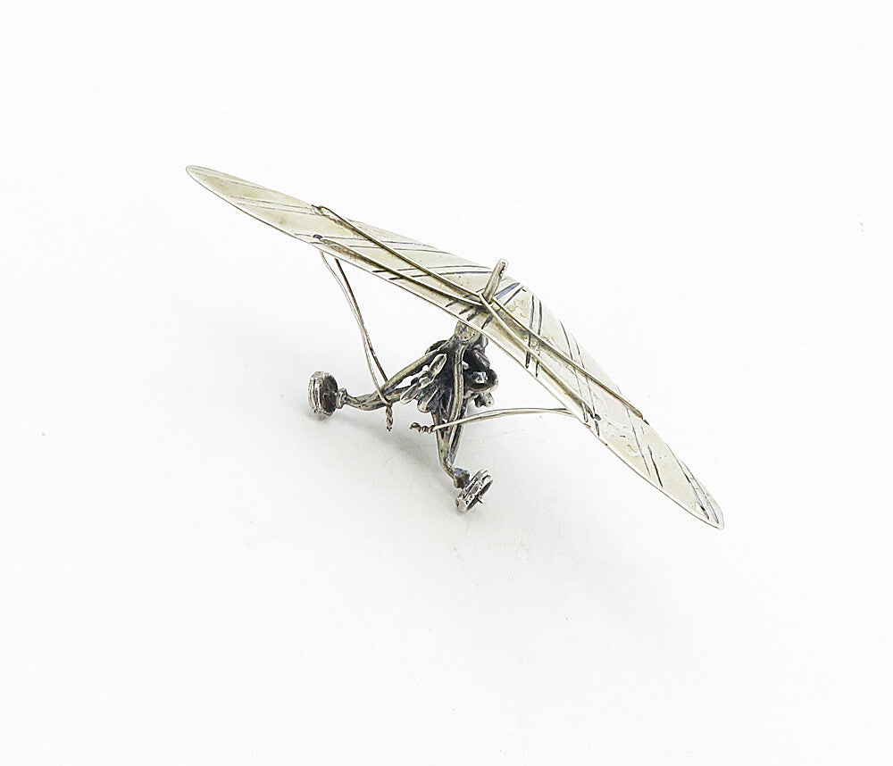 925 Sterling Silver  Vintage Dark Tone 3 Wheel Flying Trike Trinket  TR1452