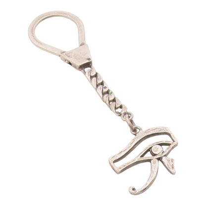 MIDDLE EAST 925 Sterling Silver Vintage Evil Eye Cutout Key Chain TR3366