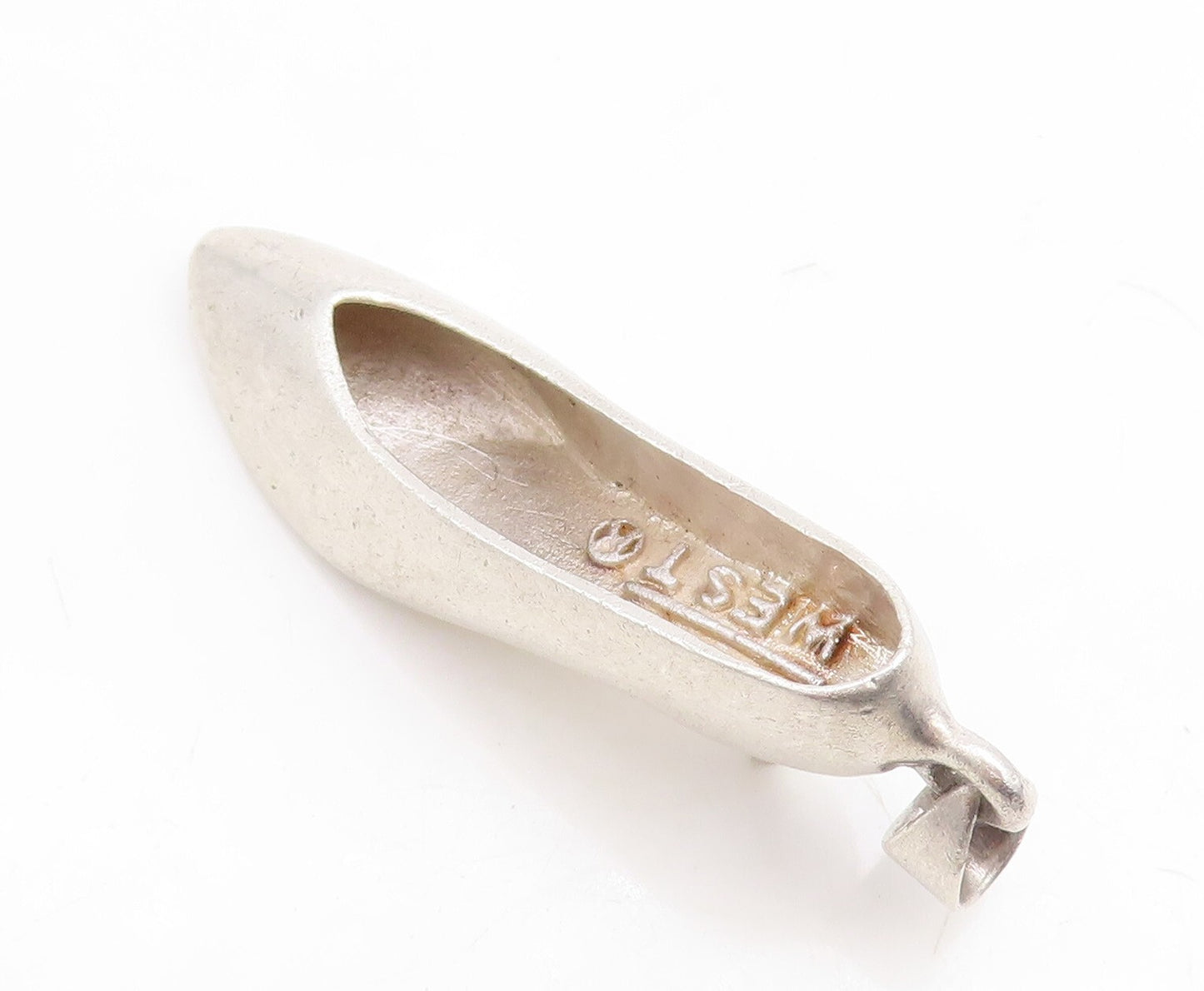 925 Sterling Silver Vintage Pendant Solid Cutout Woman Boots Charm  PT23729