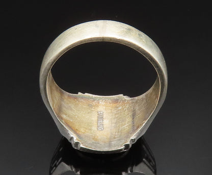925 Silver  Vintage Antique 1957 Enamel George J Ryan JHS Ring Sz 11.5 RG24915