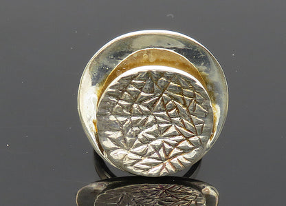 925 Sterling Silver  Vintage Shiny Etched Detail Round Band Ring Sz 6  RG20457