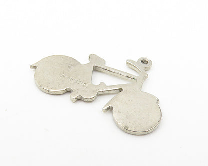 925 Sterling Silver  Vintage Petite Shiny Bicycle Motif Pendant  PT9025