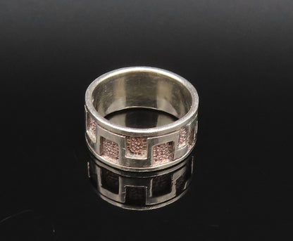 925 Sterling Silver  Vintage Labyrinth Maze Cutout Band Ring Sz 5  RG25727