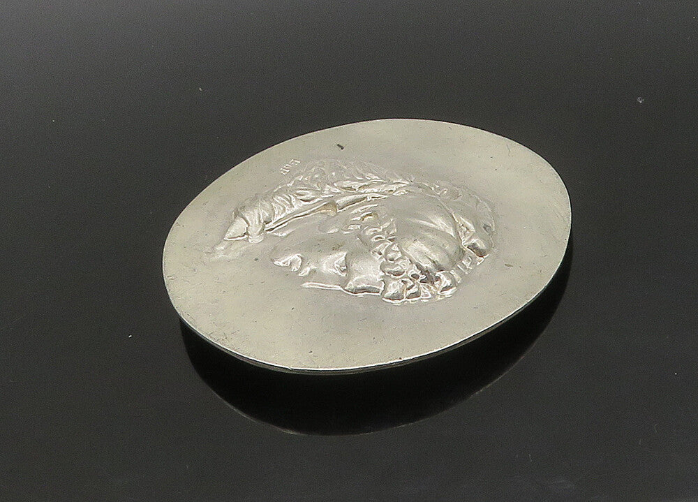 Bn F ECHO 925 Sterling Silver Vintage Heavy Ancient Figure Coin Medal TR3218