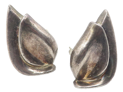TITOK 925 Sterling Silver  Vintage Modernist Non Pierce Drop Earrings  EG6057