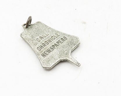 925 Sterling Silver  Vintage Antique Oxidized Spelling Bee Pendant  PT7809