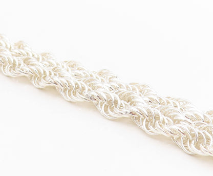 925 Sterling Silver Vintage Bracelet Braided Serpentine Weave Strands   BT11423