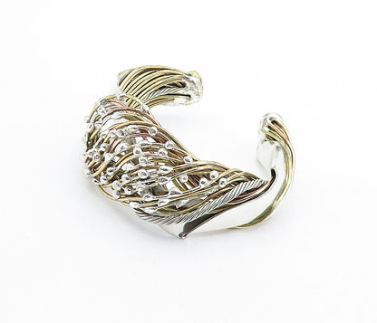 DESIGNER 925 Sterling Silver  Two Tone Vine Wrapped Cuff Bracelet  BT3056