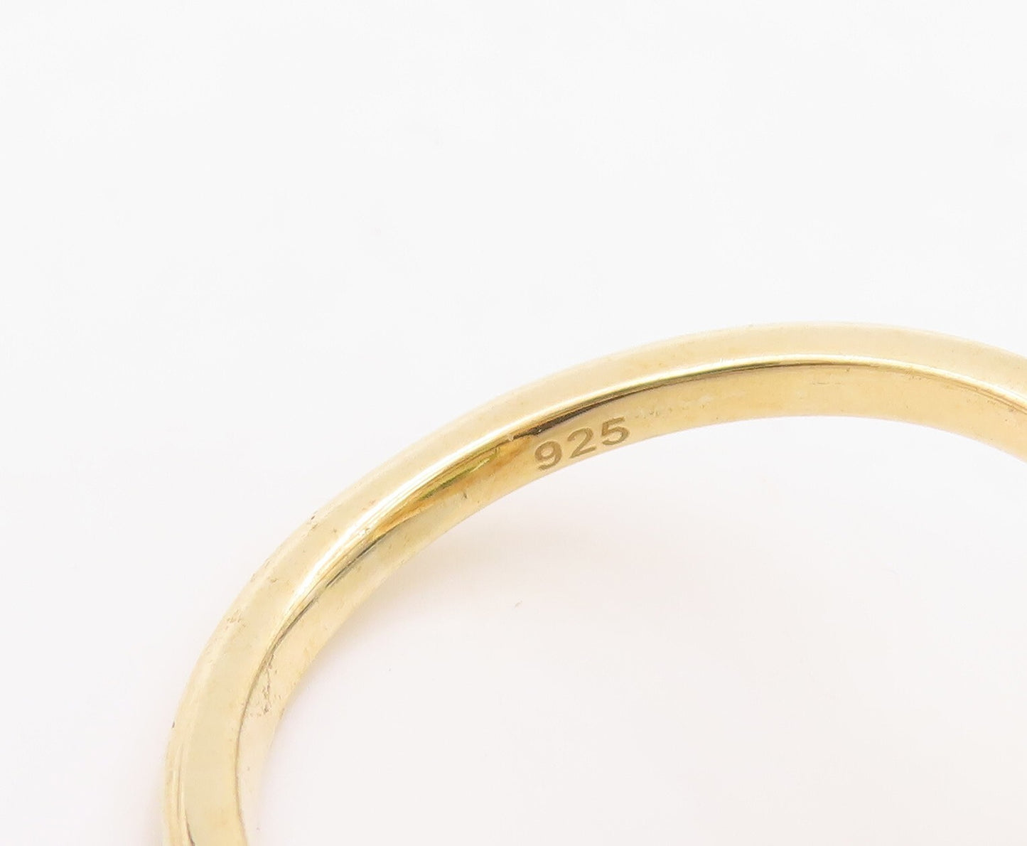 925 Sterling Silver Vintage Ring Gold Plated Bypass 2 Tone CZ  Sz 9.5 RG30479