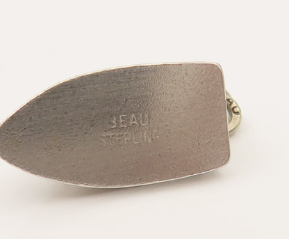 BEAU 925 Sterling Silver Vintage Minimalist Clothes Iron Charm Pendant PT21961