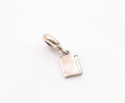 PANDORA 925 Silver & 14K GOLD  Vintage We Love You Card Motif Pendant  PT17863