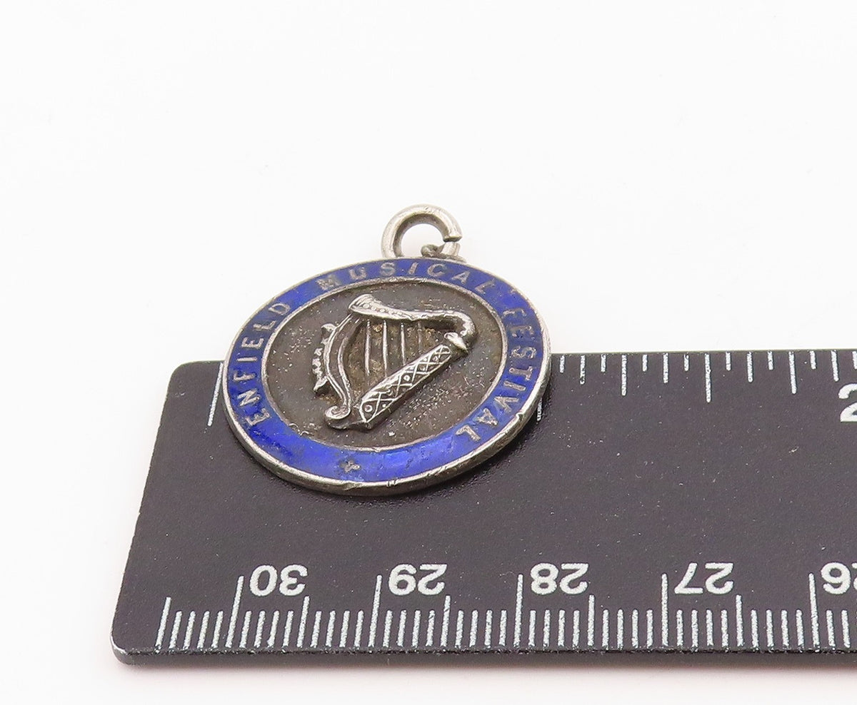 925 Sterling Silver Vintage Pendant ENGLAND 1931 Antique Music Festival  PT25208