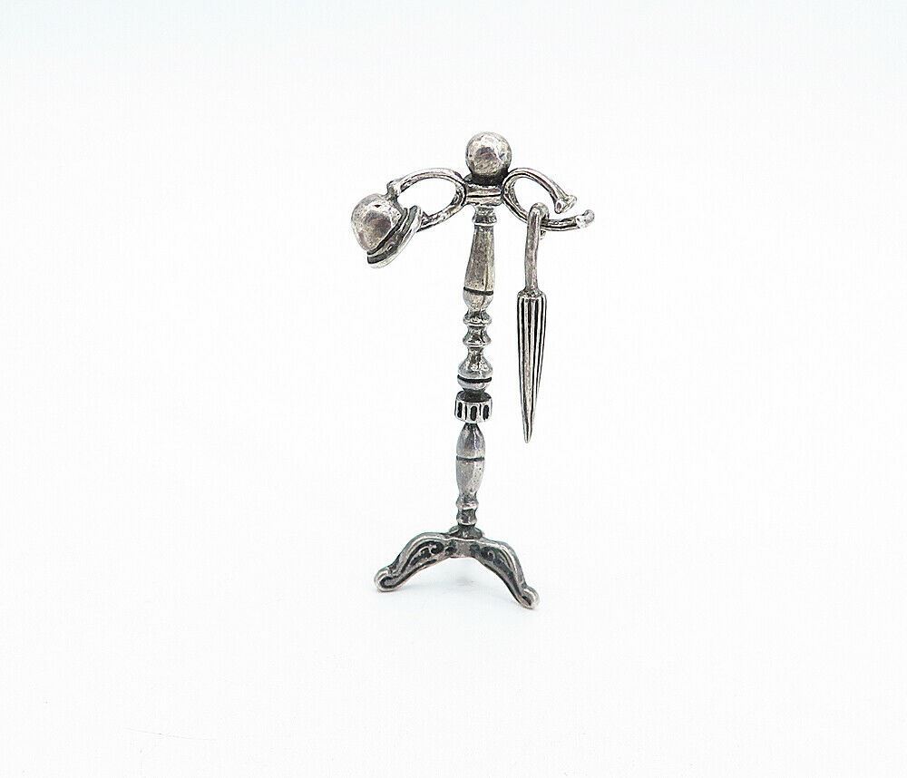 925 Sterling Silver  Vintage Antique Hat & Umbrella Coat Rack Ornament  TR1104