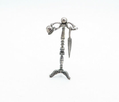 925 Sterling Silver  Vintage Antique Hat & Umbrella Coat Rack Ornament  TR1104