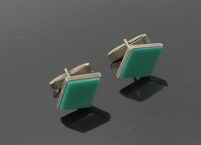 PARRA MEXICO 925 Silver  Vintage Carnelian Diamond Shape Cufflinks  TR2778